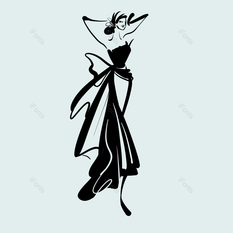 线条图片,模特元素,时尚设计PNG,插画免抠素材